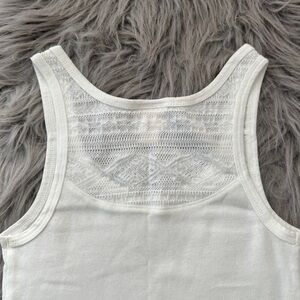 Lace Back White Tank Top NWOT Long and lean top